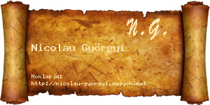 Nicolau Györgyi névjegykártya