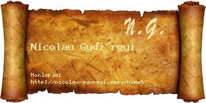 Nicolau Györgyi névjegykártya